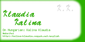 klaudia kalina business card